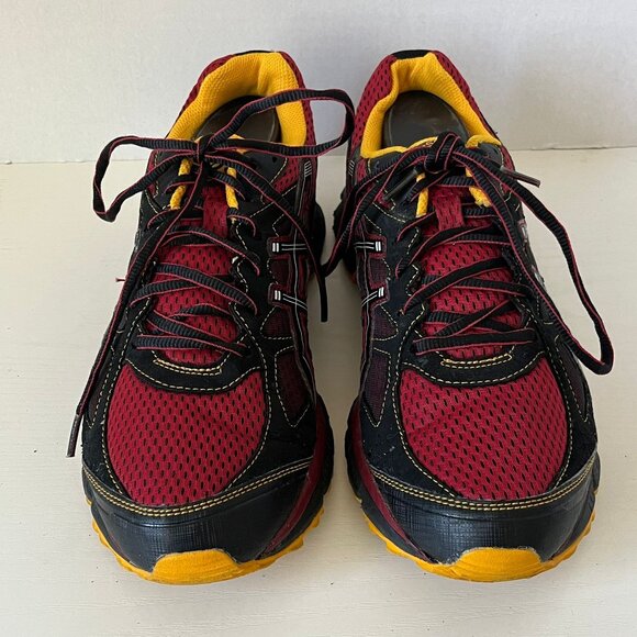 ASICS Gel-Scram Trail Running Shoes – Black/Red/Yellow – Men's Size 9.5 - Picture 2 of 5